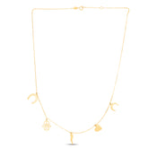 14K Gold Trend Charm Dangle Necklace